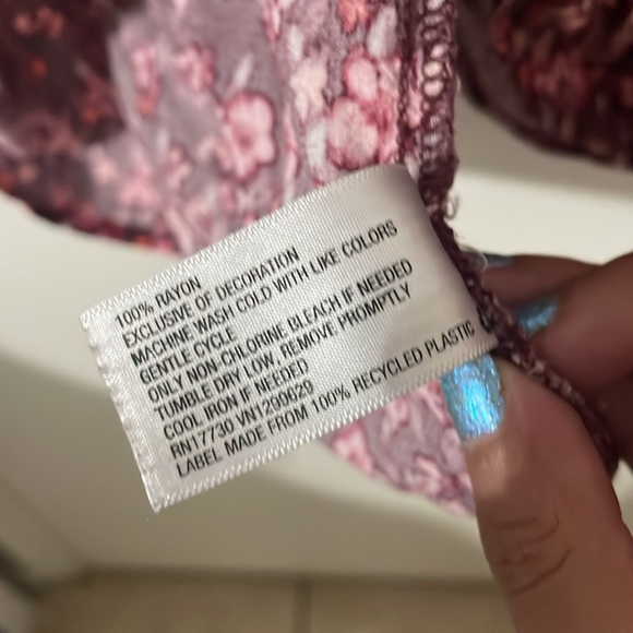 Wild Fable Women Small Purple & Pink Floral Flowy & Tiered Babydoll Summer Dress - Picture 10 of 10